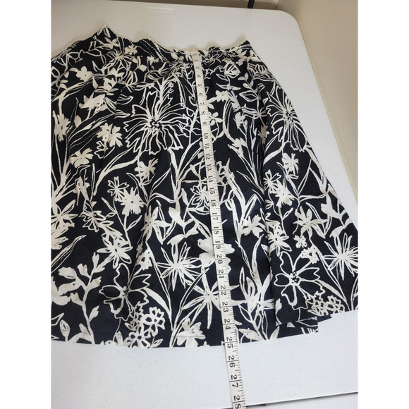 NWT Cynthia Rowley Black Floral Print Casual A-Line Skirt Women's Size Large - Picture 5 of 9